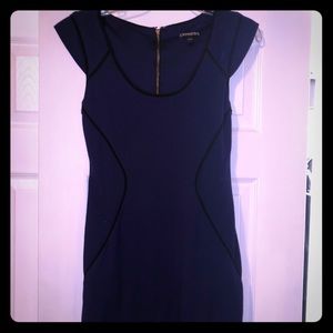 Blue Date Night Dress With Black Lined Design